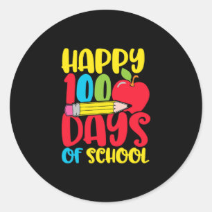 Cute Happy 100 Days Of School Teachers And Kids 1. Classic Round Sticker