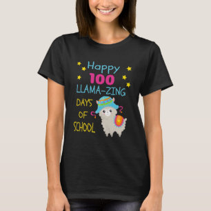 Cute Happy 100 Llama-zing Days Kids School Pullove T-Shirt