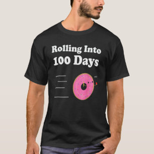 Cute Happy 100th Day Of School Rolling Strawberry  T-Shirt