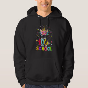 Cute Happy 100th Day Of School Unicorn Teacher Stu Hoodie