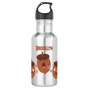 Cute happy acorns singing cartoon for kids 532 ml water bottle