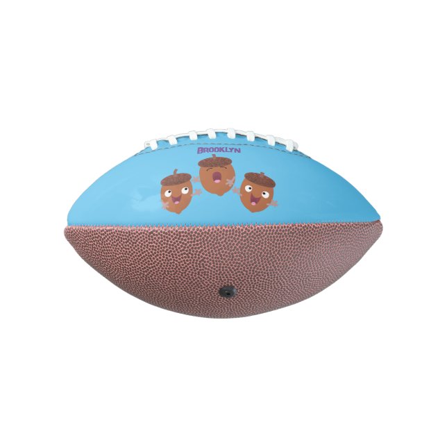 Cute happy acorns singing cartoon for kids american football (Rotated 270)
