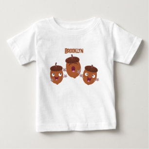 Cute happy acorns singing cartoon for kids baby T-Shirt