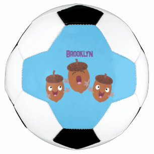 Cute happy acorns singing cartoon for kids football