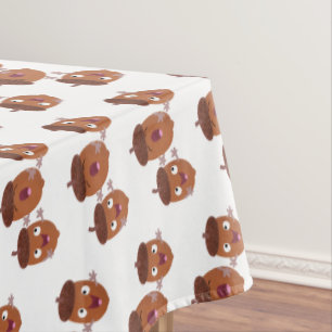 Cute happy acorns singing cartoon for kids tablecloth
