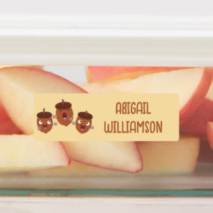 Cute happy acorns singing cartoon personalised