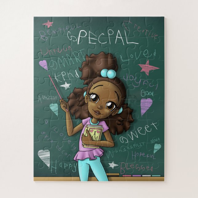 Cute Happy African American Girl Jigsaw Puzzle (Vertical)