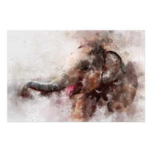 Cute, Happy and Playful Baby Asian Elephant Photo Print