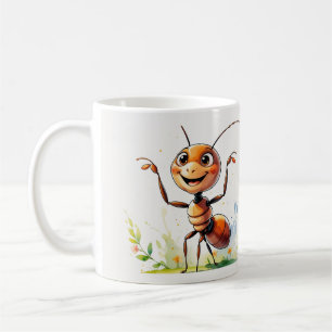 Cute Happy Ant Cartoon Coffee Mug