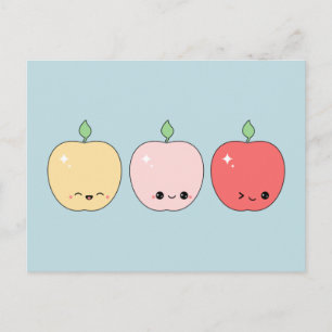 Cute Happy Apples Postcard