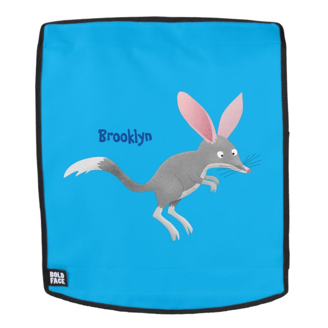 Cute happy Australian bilby cartoon Backpack (Removable Face)