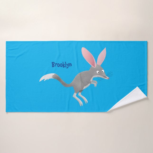 Cute happy Australian bilby cartoon Bath Towel Set (Bath Towel)