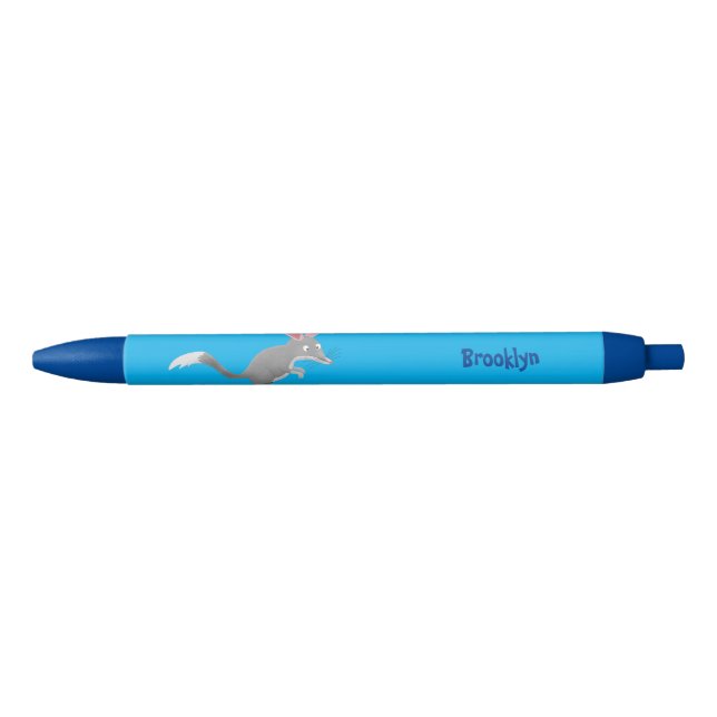 Cute happy Australian bilby cartoon Black Ink Pen (Front)