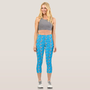 Cute happy Australian bilby cartoon  Capri Leggings