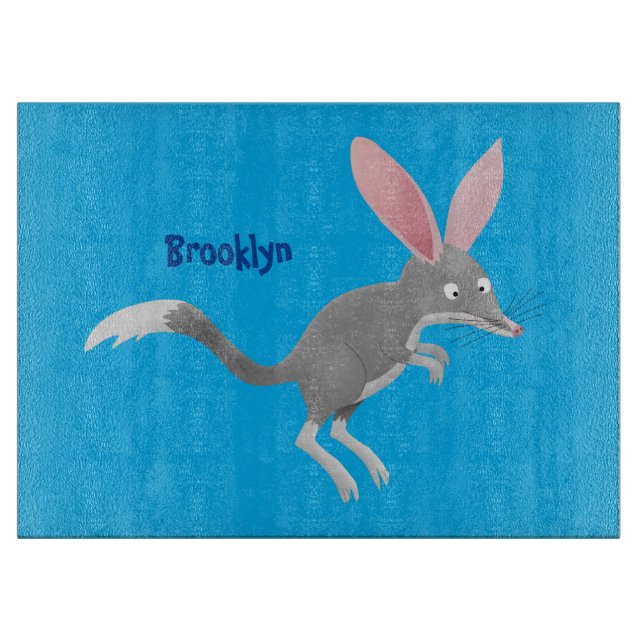 Cute happy Australian bilby cartoon Cutting Board (Front)