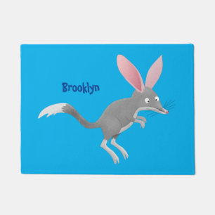 Cute happy Australian bilby cartoon Doormat