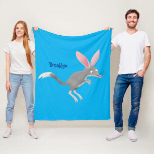 Cute happy Australian bilby cartoon Fleece Blanket