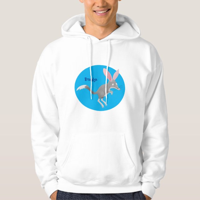 Cute happy Australian bilby cartoon Hoodie (Front)