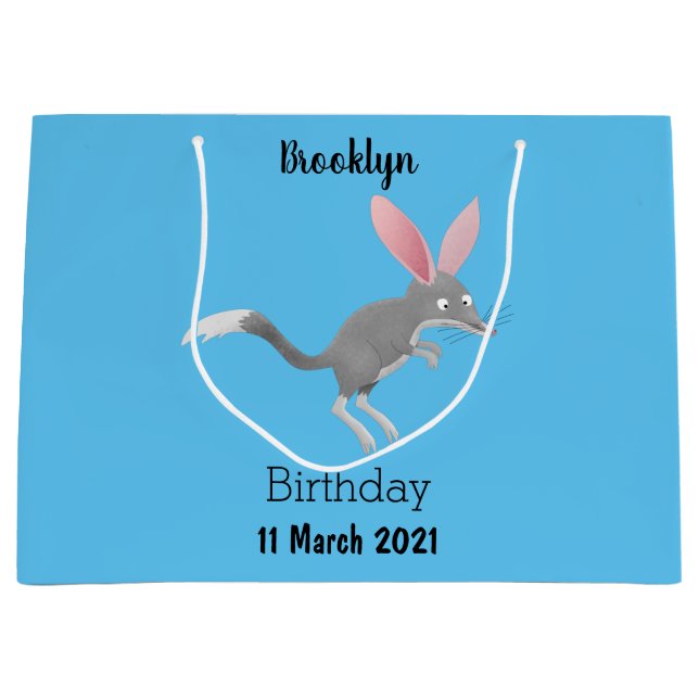Cute happy Australian bilby cartoon Large Gift Bag (Front)
