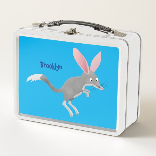 Cute happy Australian bilby cartoon Metal Lunch Box (Front)