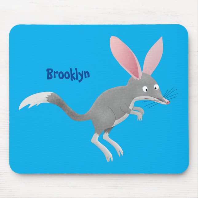 Cute happy Australian bilby cartoon Mouse Mat (Front)