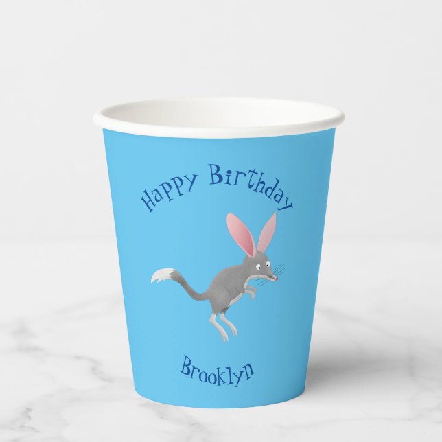 Cute happy Australian bilby cartoon Paper Cups (Front)