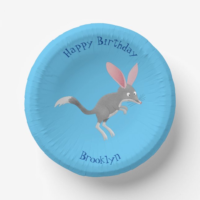 Cute happy Australian bilby cartoon Paper Plate (Front)