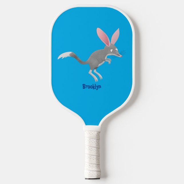 Cute happy Australian bilby cartoon  Pickleball Paddle (Front)