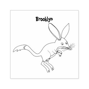 Cute happy Australian bilby cartoon Rubber Stamp