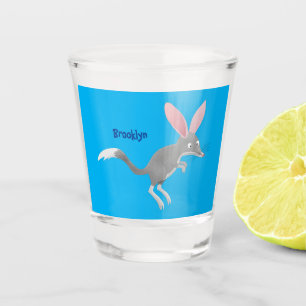 Cute happy Australian bilby cartoon Shot Glass