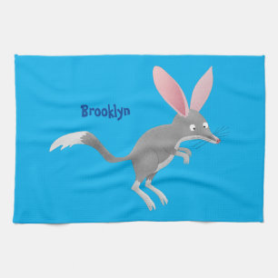 Cute happy Australian bilby cartoon Tea Towel