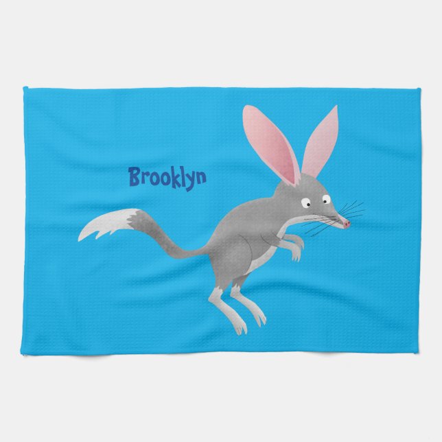 Cute happy Australian bilby cartoon Tea Towel (Horizontal)