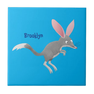 Cute happy Australian bilby cartoon Tile