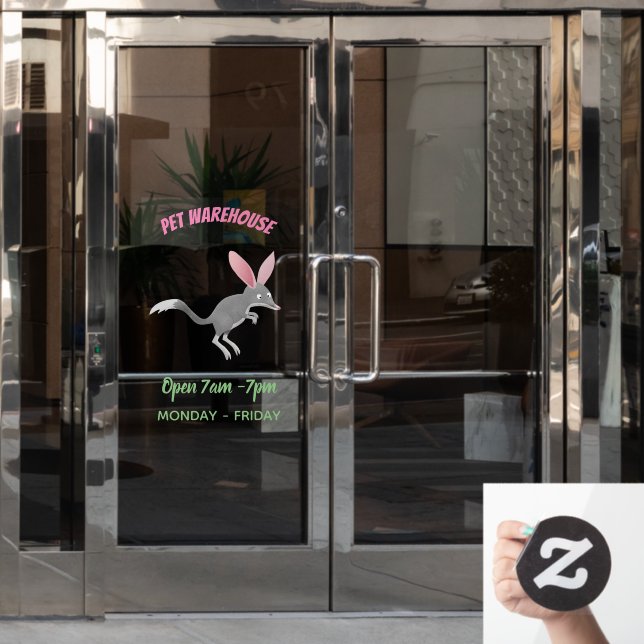 Cute happy Australian bilby cartoon Window Cling (Office Door)