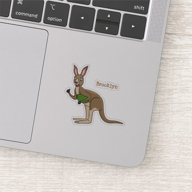 Cute happy Australian kangaroo illustration  (Detail)
