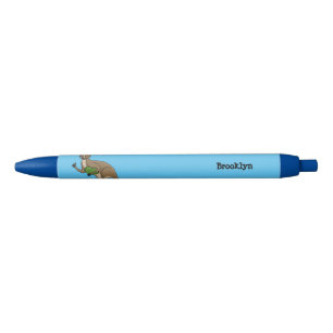 Cute happy Australian kangaroo illustration Black Ink Pen