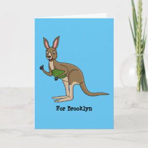 Cute happy Australian kangaroo illustration Card