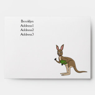 Cute happy Australian kangaroo illustration Envelope