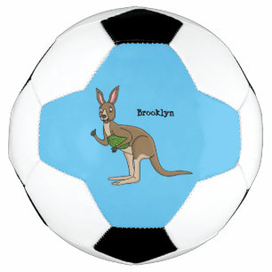 Cute happy Australian kangaroo illustration Football