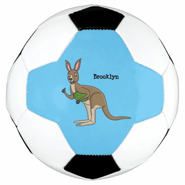 Cute happy Australian kangaroo illustration Football (Front)
