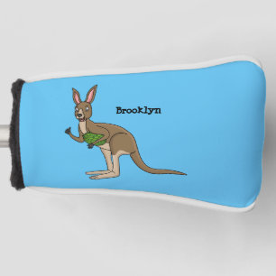 Cute happy Australian kangaroo illustration Golf Head Cover