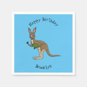 Cute happy Australian kangaroo illustration  Napkin