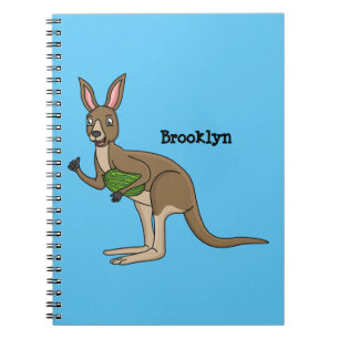 Cute happy Australian kangaroo illustration Notebook