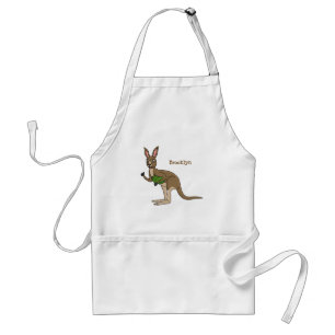 Cute happy Australian kangaroo illustration  Standard Apron