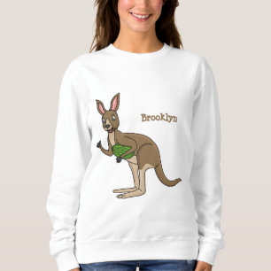Cute happy Australian kangaroo illustration Sweatshirt