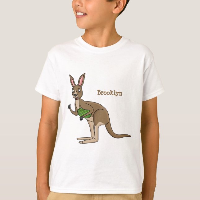 Cute happy Australian kangaroo illustration T-Shirt (Front)