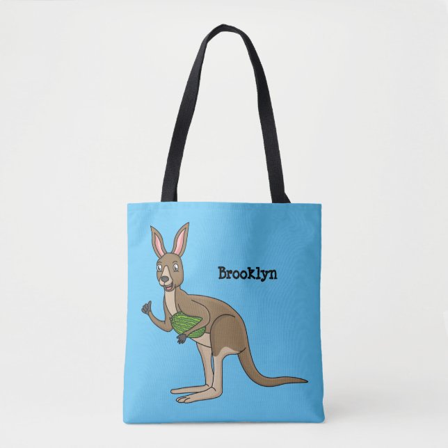 Cute happy Australian kangaroo illustration  Tote Bag (Front)