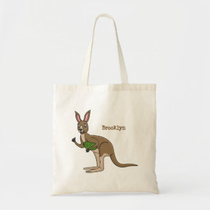Cute happy Australian kangaroo illustration Tote Bag