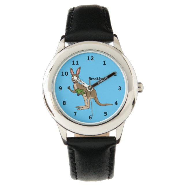 Cute happy Australian kangaroo illustration  Watch (Front)
