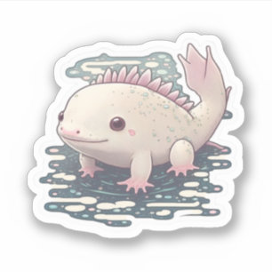 Cute Happy Axolotl Sticker